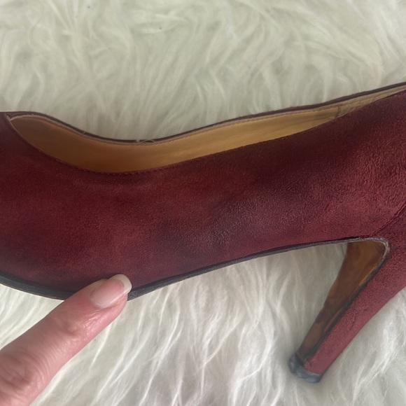 Vintage🧚♀️Luciano Suede Slip On Heel Pointed Toe Pumps Size EU 37.5 - Picture 16 of 16